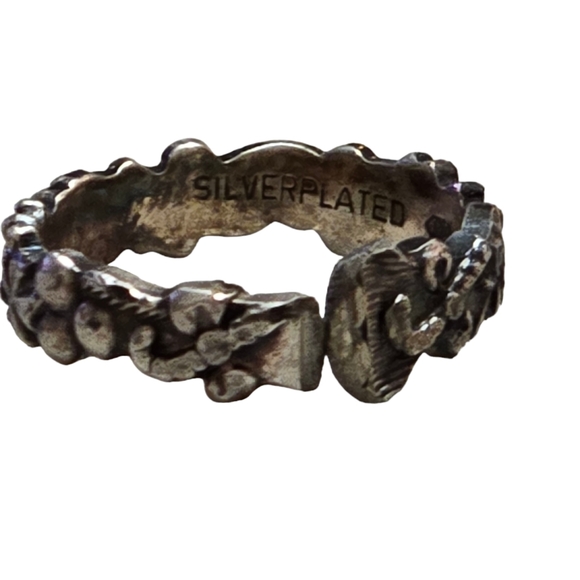 Hand Forged Silver Plate Spoon Ring SZ 5.5 - Picture 2 of 2